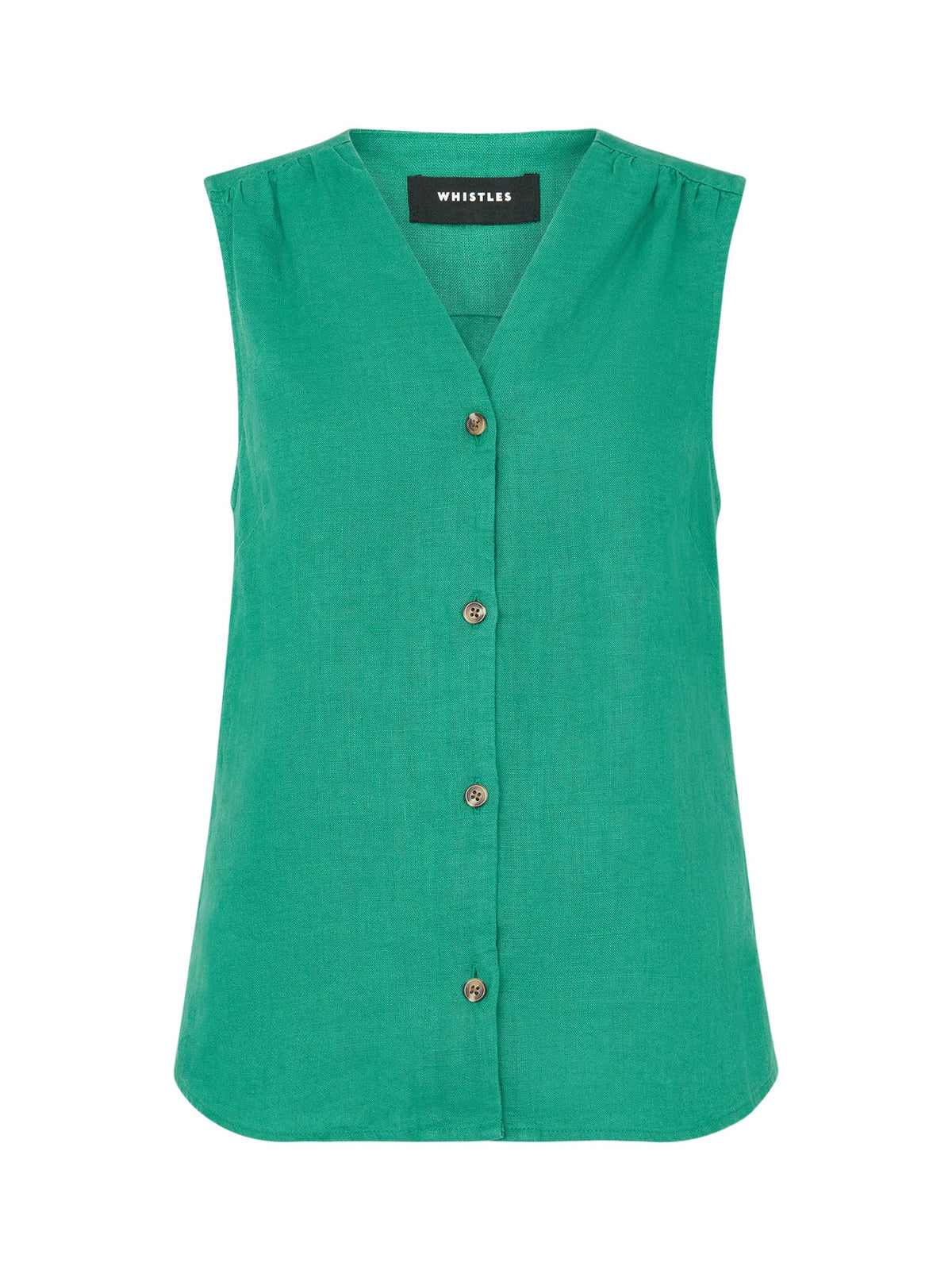 Green Laura Linen Tank