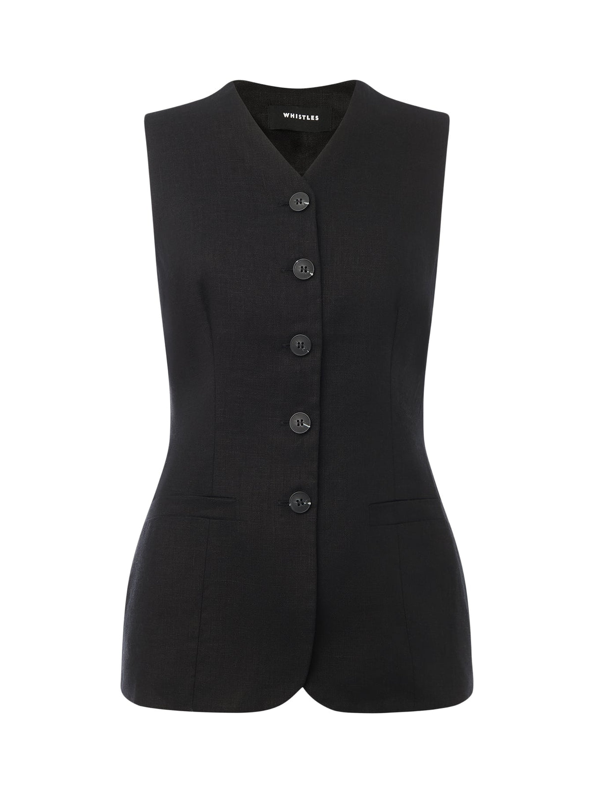 Black Molly Linen Waistcoat