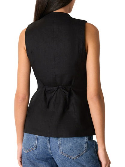 Black Molly Linen Waistcoat