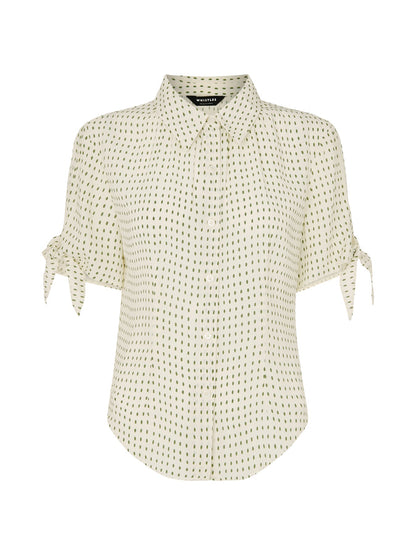 Khaki/Multi Oval Spot Tie Sleeve Shirt