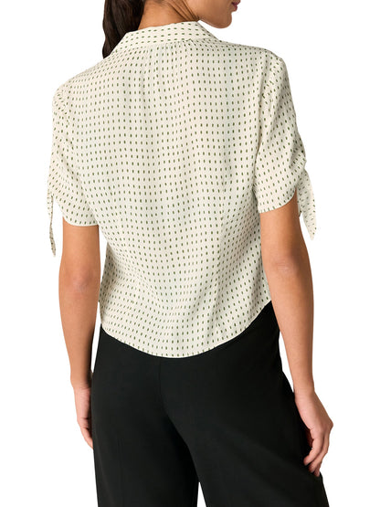 Khaki/Multi Oval Spot Tie Sleeve Shirt