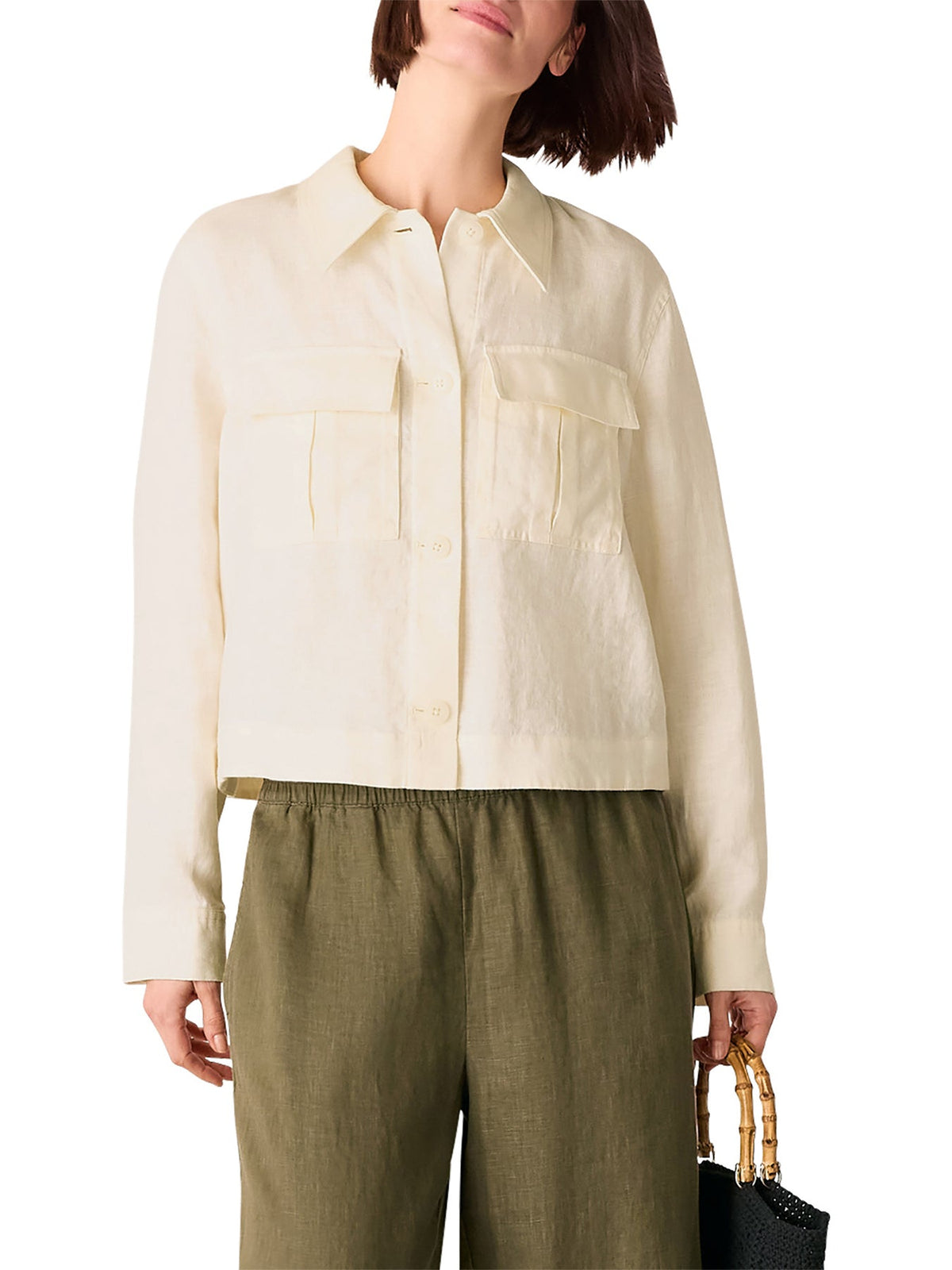 Ivory Abby Linen Casual Jacket