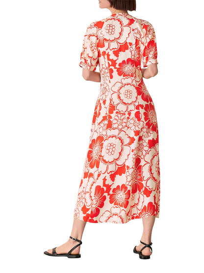 Red/Multi Bloom Floral Midi Dress