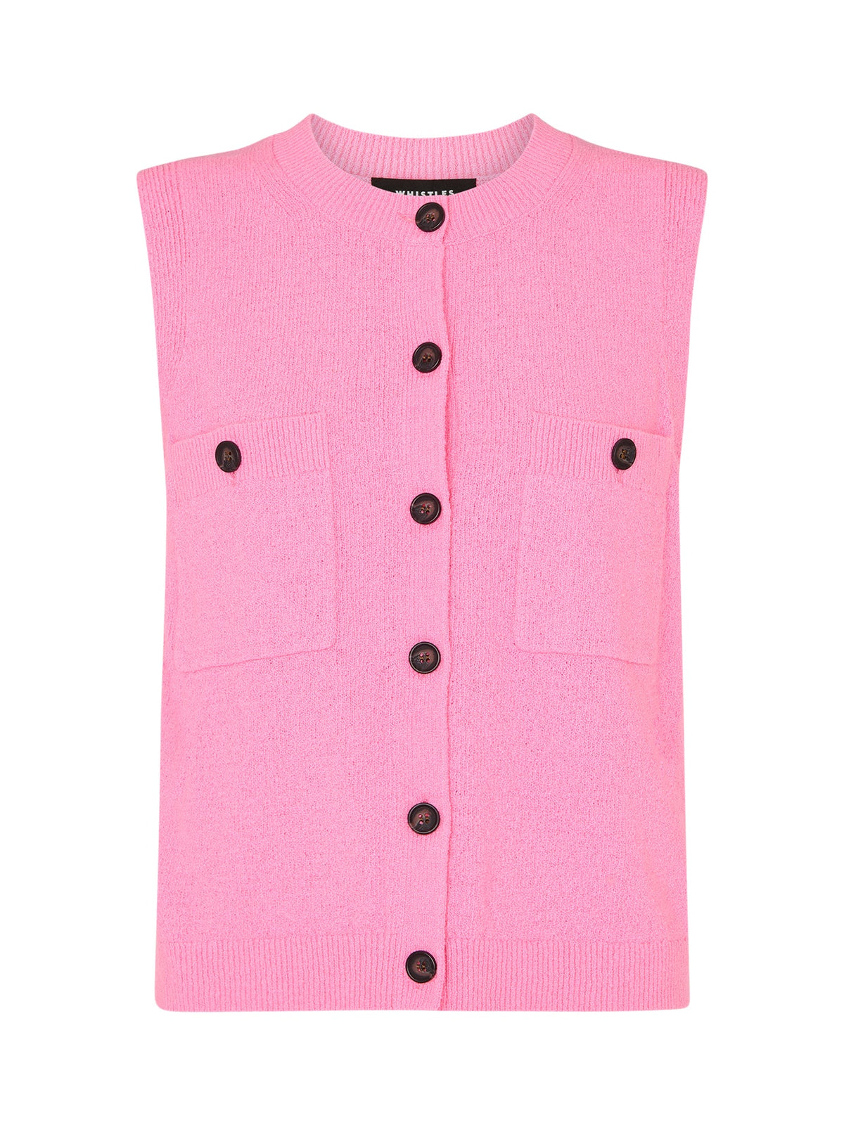 Pink Cotton Boucle Textured Tank