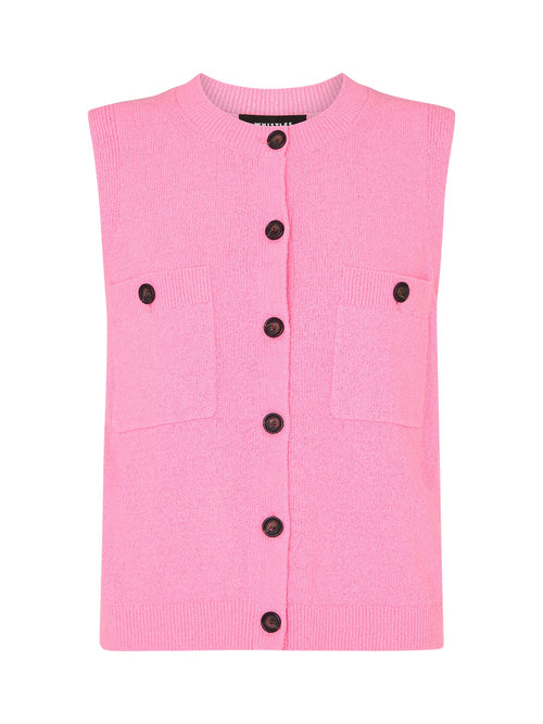 Pink Cotton Boucle Textured Tank