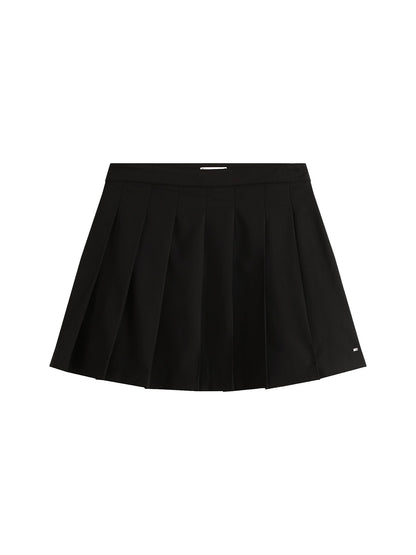Timeless Wool Blend Pleated Mini Skirt Navy