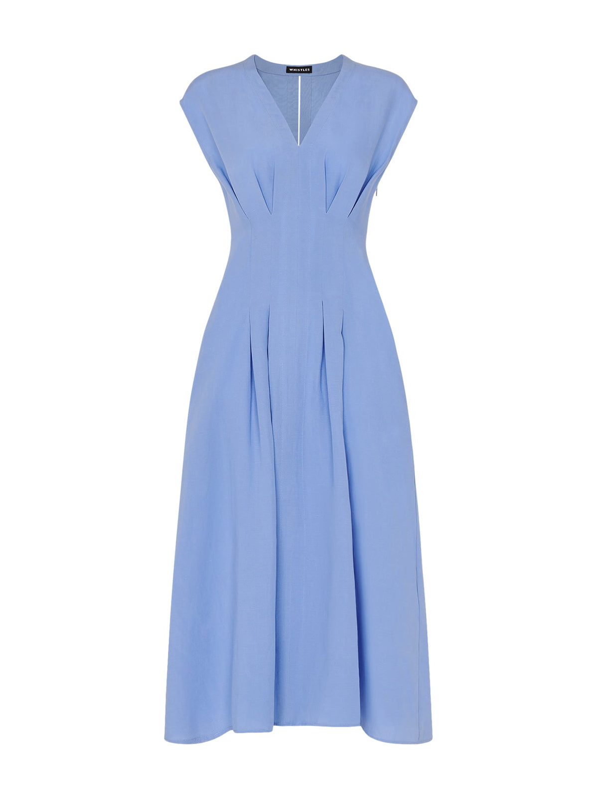 Blue Panel Linen Blend Dress