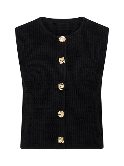 Elyse Knitted Tank Top Black