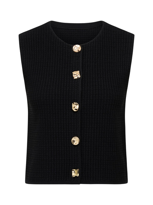 Elyse Knitted Tank Top Black