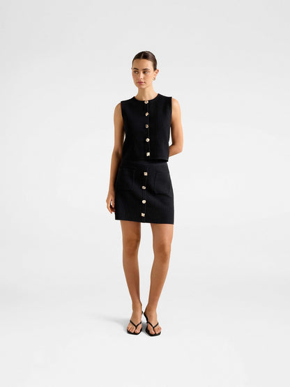 Elyse Knitted Tank Top Black