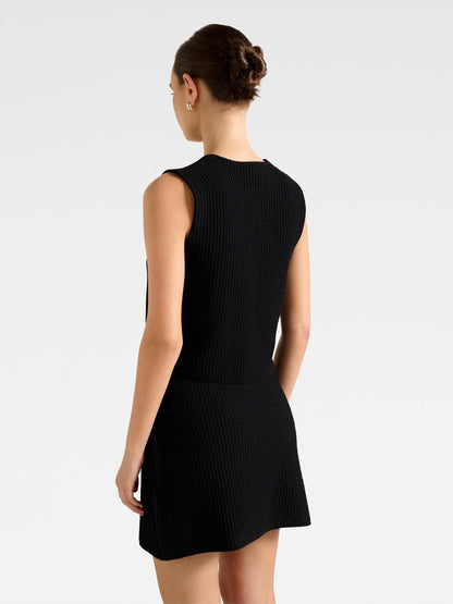 Elyse Knitted Tank Top Black
