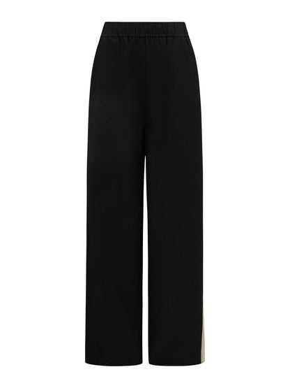 Aleyna Side Stripe Wide Leg Pants Black