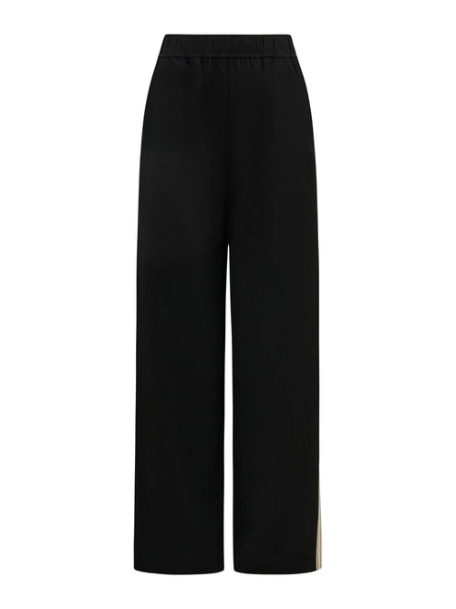 Aleyna Side Stripe Wide Leg Pants Black