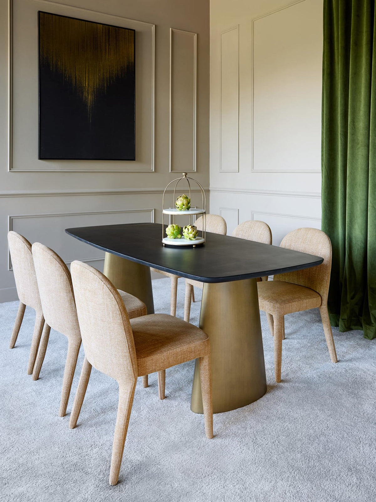 Eska Upholstered Dining Chairs in Wheat (set of 2)