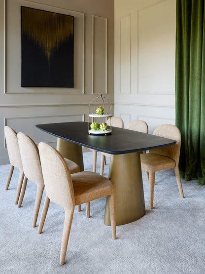 Eska Upholstered Dining Chairs in Wheat (set of 2)
