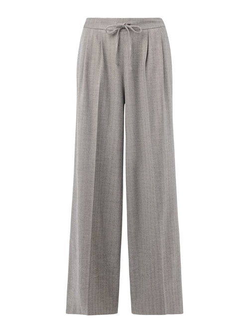 Herringbone Wide Leg Trouser Grey