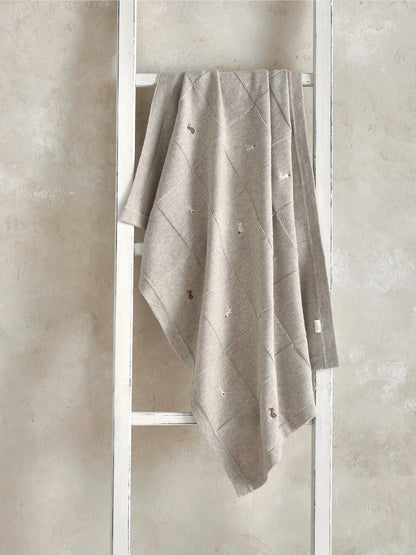 Knitted Blanket Bunny Grey