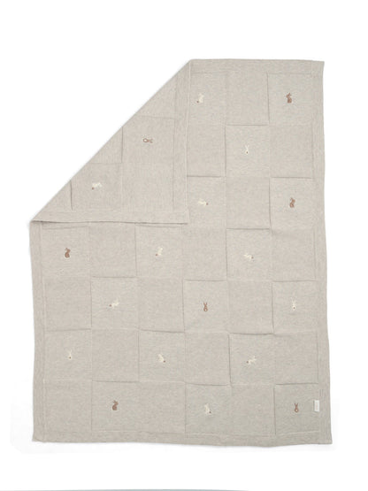 Knitted Blanket Bunny Grey