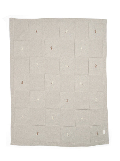 Knitted Blanket Bunny Grey