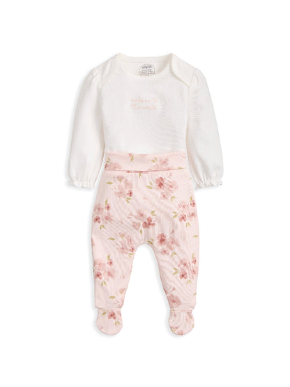 Baby Bodysuit and Legging Set Pink