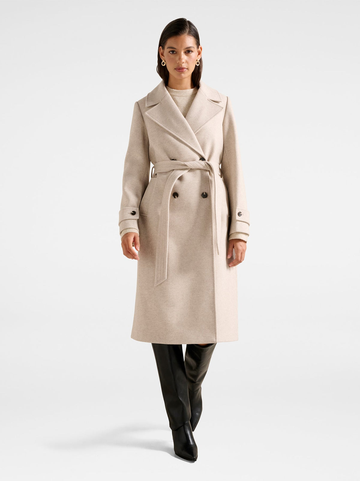 Cara Double Breasted Wrap Coat