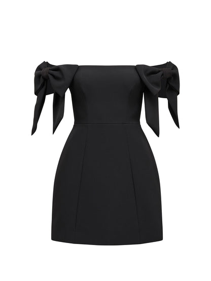 Adalyn Mini Bow Dress Black