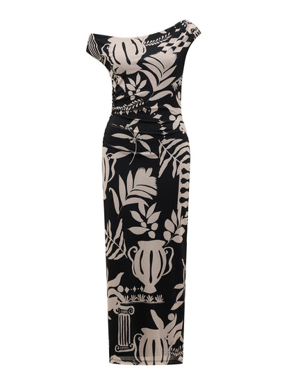 Gisella Tipped Mesh Fit And Flare Midi Dress Multi
