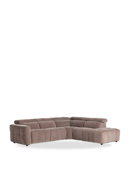 Rochester Neutral Fabric Left Hand Corner Sofa with Electric Recliner