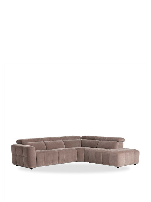 Rochester Neutral Fabric Left Hand Corner Sofa with Electric Recliner
