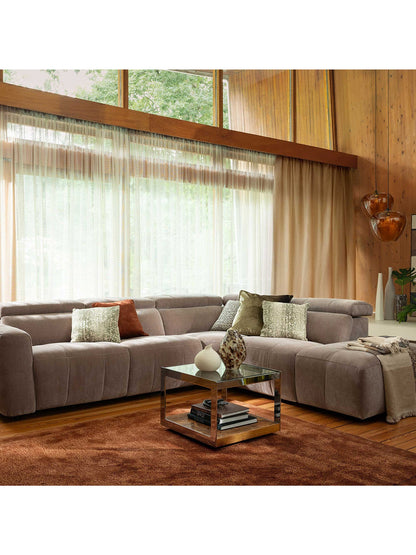 Rochester Neutral Fabric Left Hand Corner Sofa with Electric Recliner