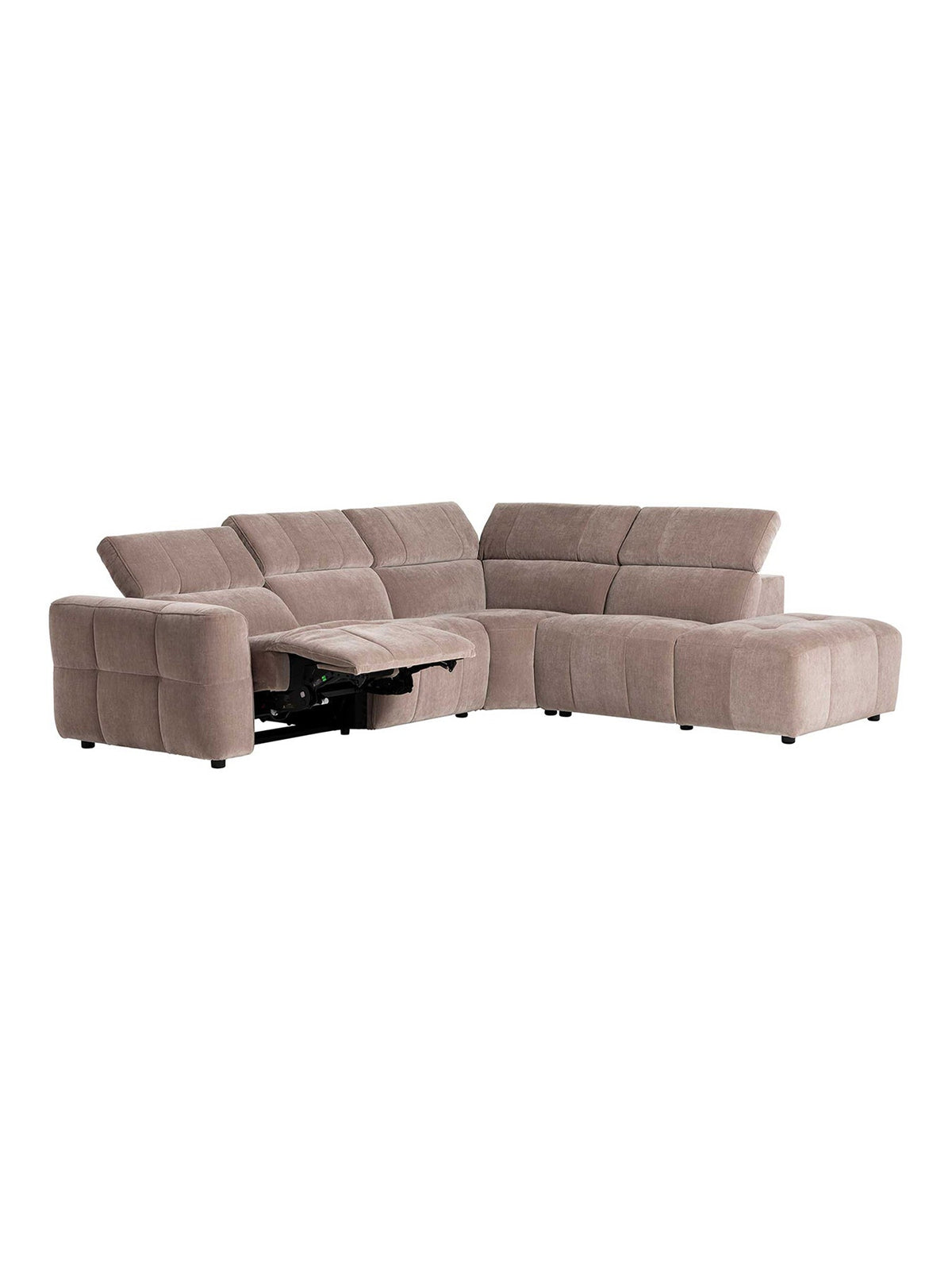 Rochester Neutral Fabric Left Hand Corner Sofa with Electric Recliner