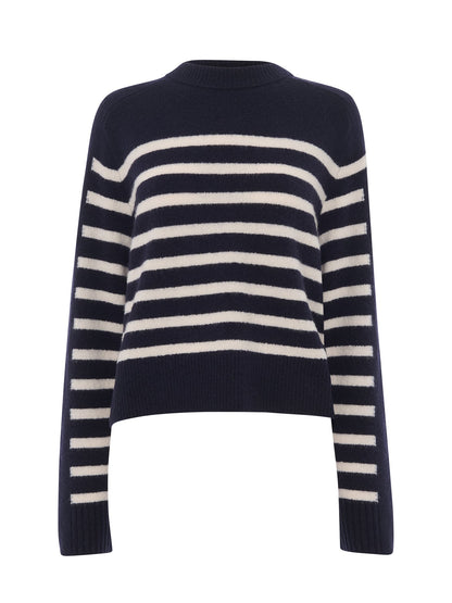 Contrast Stripe Knit Blue