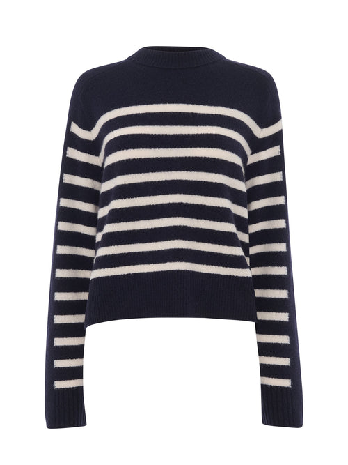 Contrast Stripe Knit Blue