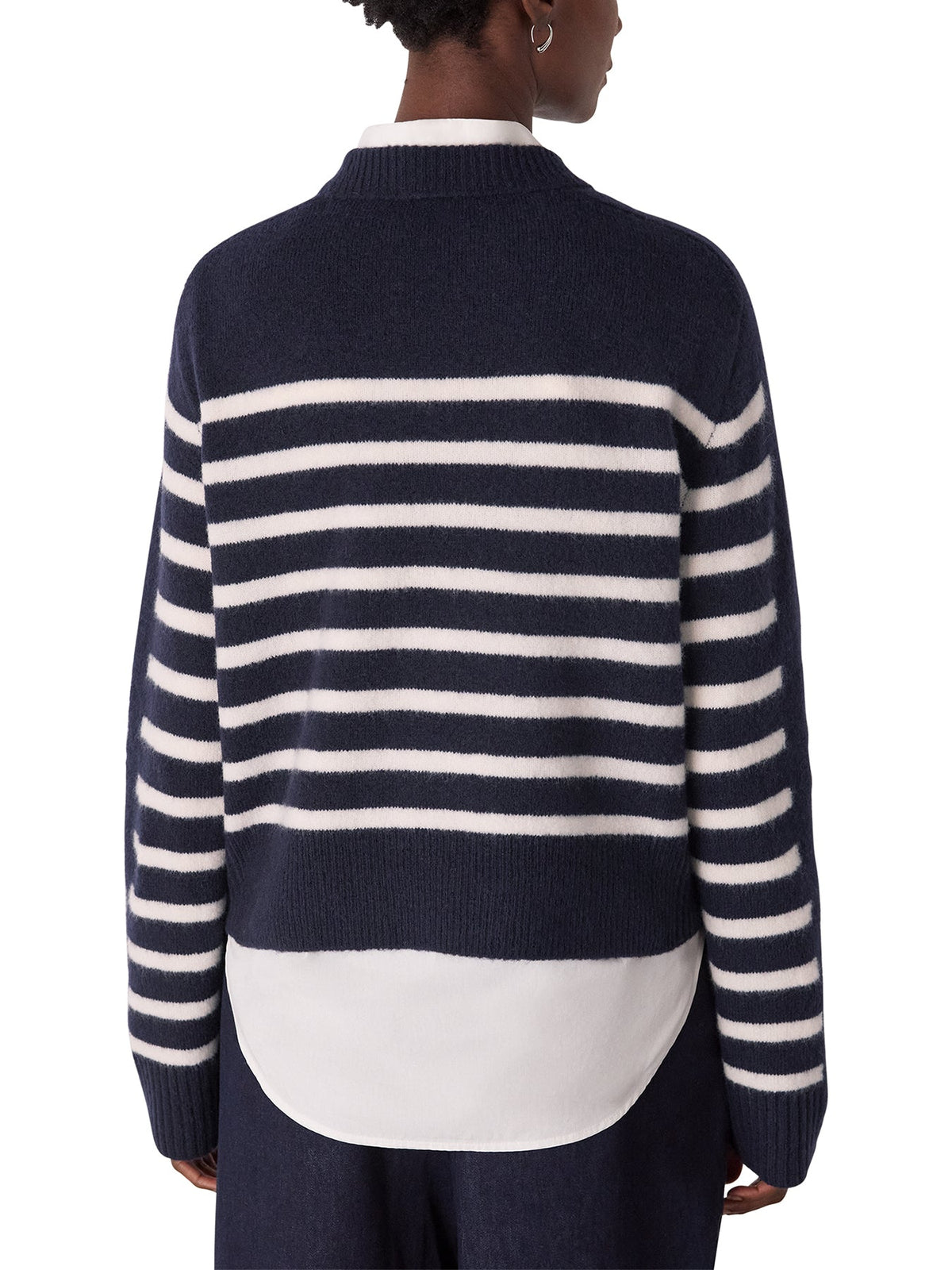 Contrast Stripe Knit Blue