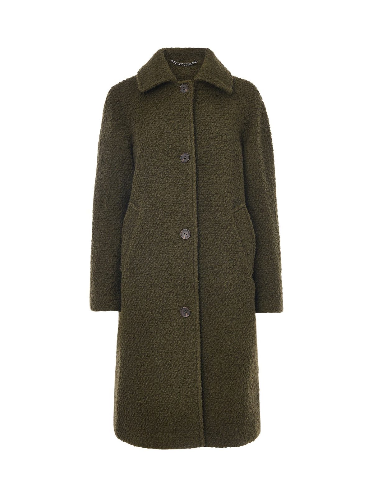 Romy Bouclé Coat Green