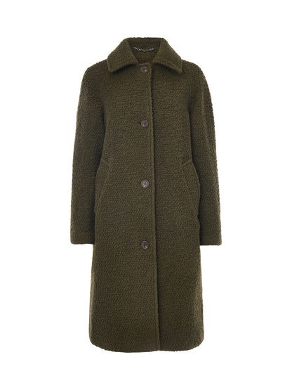 Romy Bouclé Coat Green