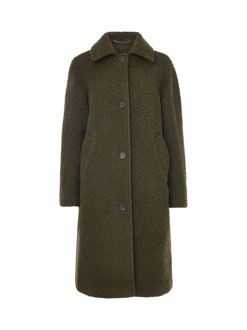 Romy Bouclé Coat Green