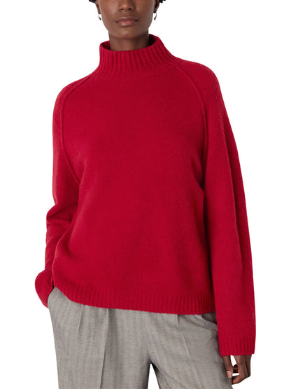 Wool Mix Split Funnel Knit Charcoal