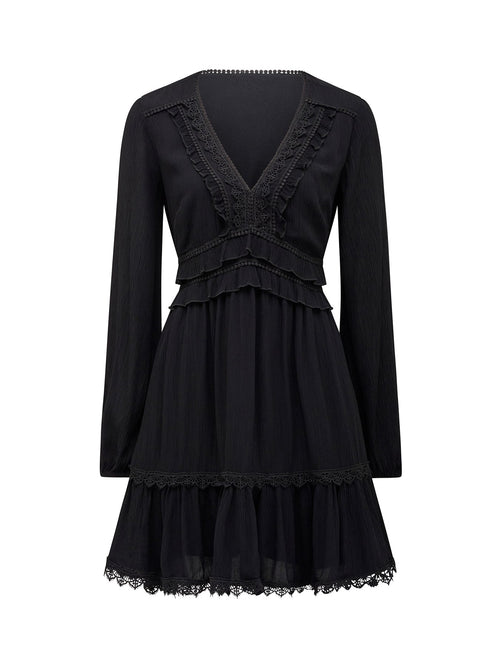 Elsa Trim Mini Dress Black