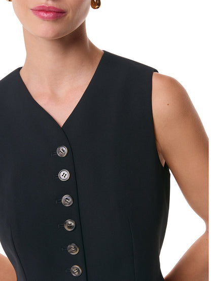Cora Crepe Waistcoat Black