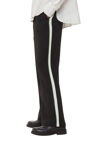 Crepe Side Stripe Trouser Black