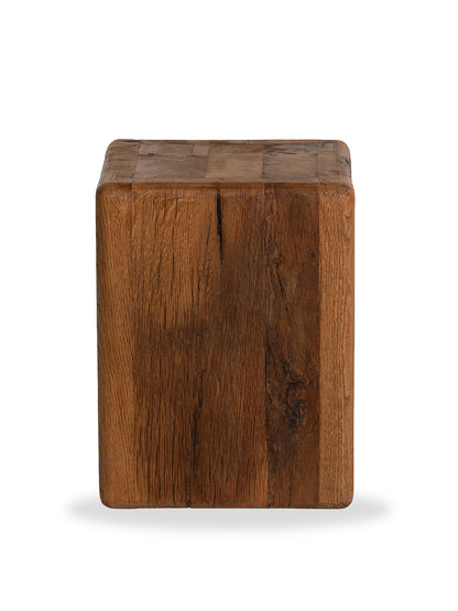 Knole Recycled Oak Stool Brown