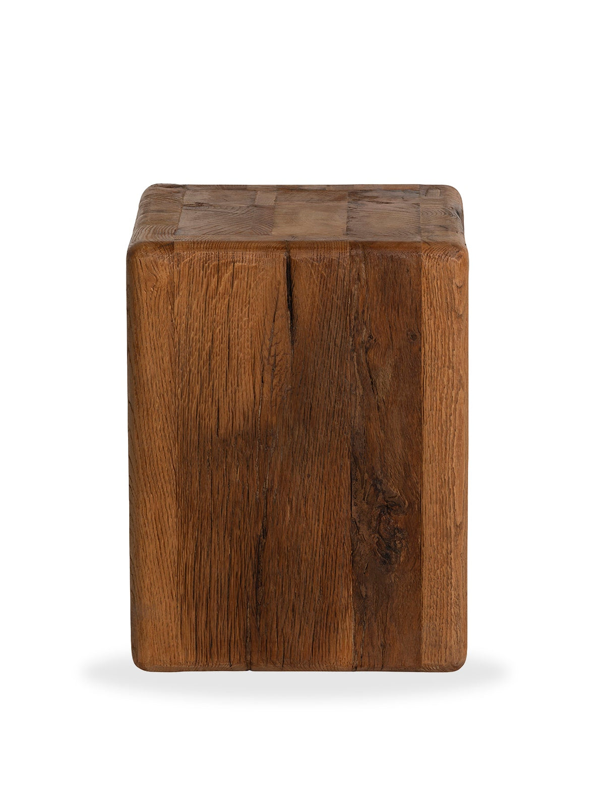 Knole Recycled Oak Stool Brown