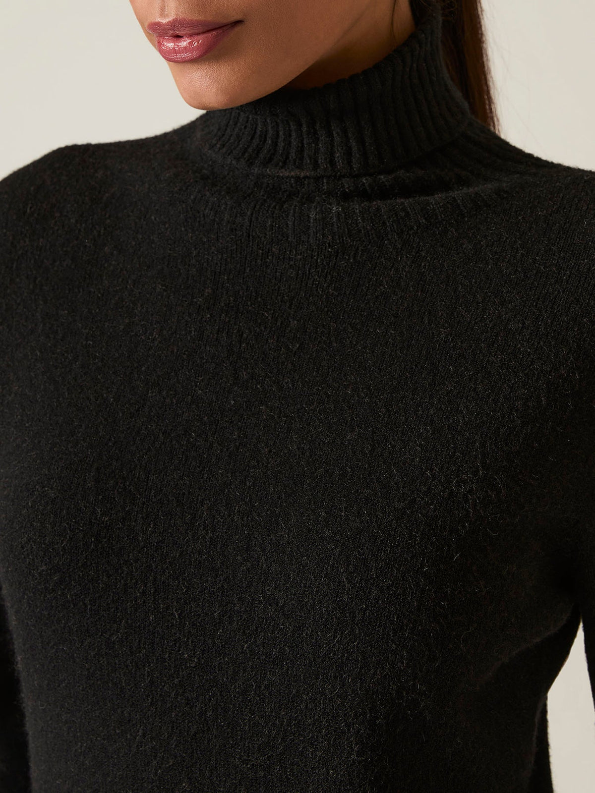 Polo Neck Jumper Black