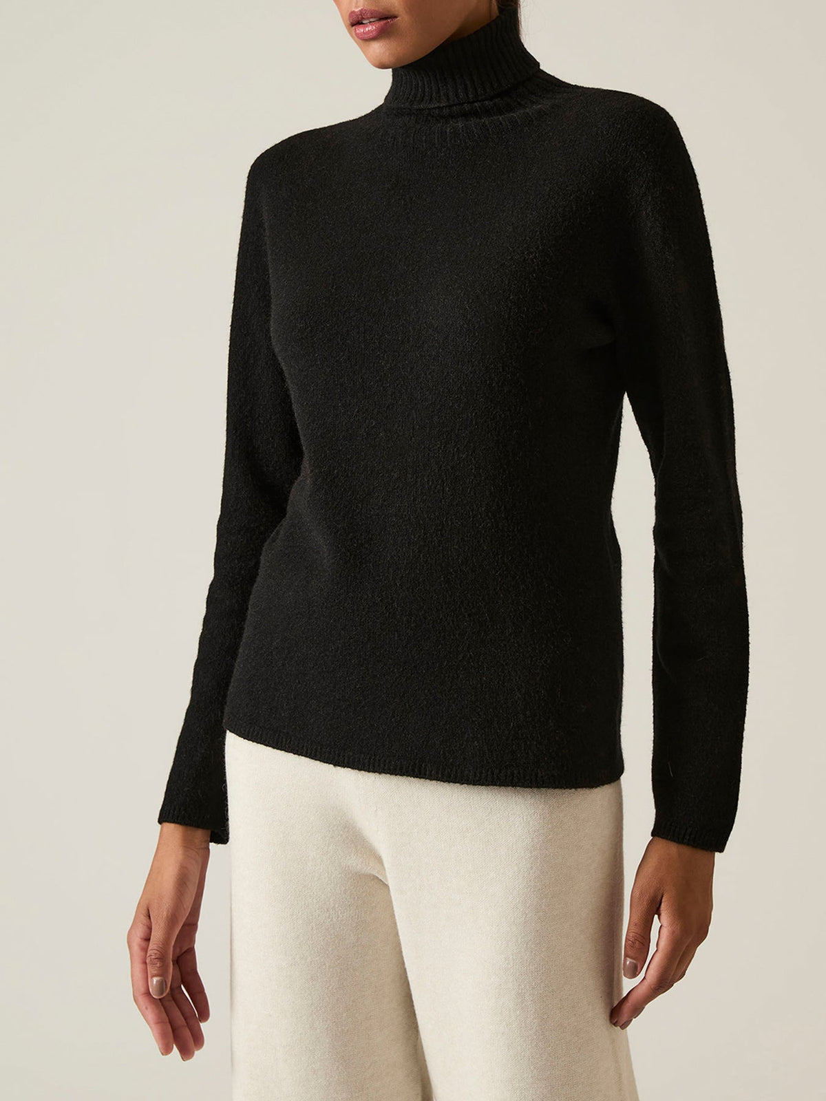 Polo Neck Jumper Black