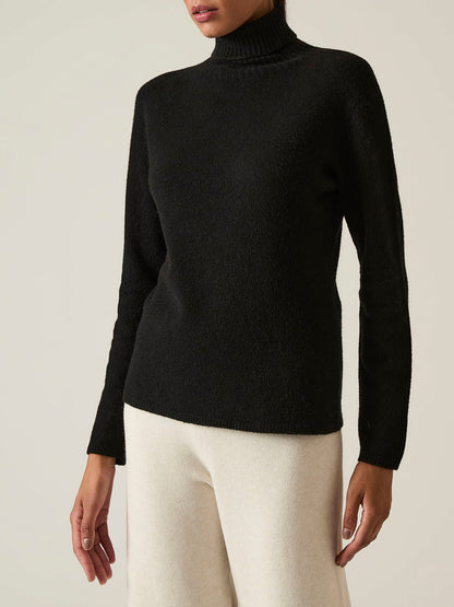 Polo Neck Jumper Black