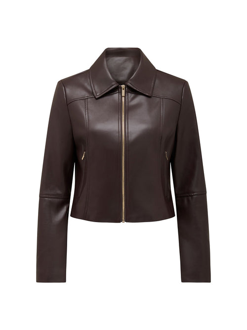 Addison Vegan Leather Jacket Red