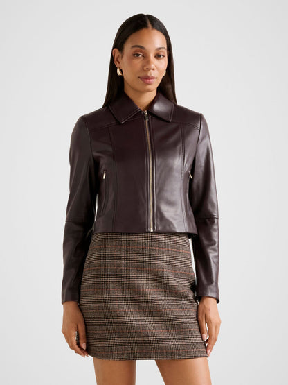 Addison Vegan Leather Jacket Red