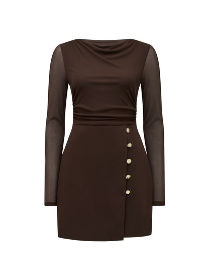 Isadora 2 in 1 Tailored Mini Dress Brown