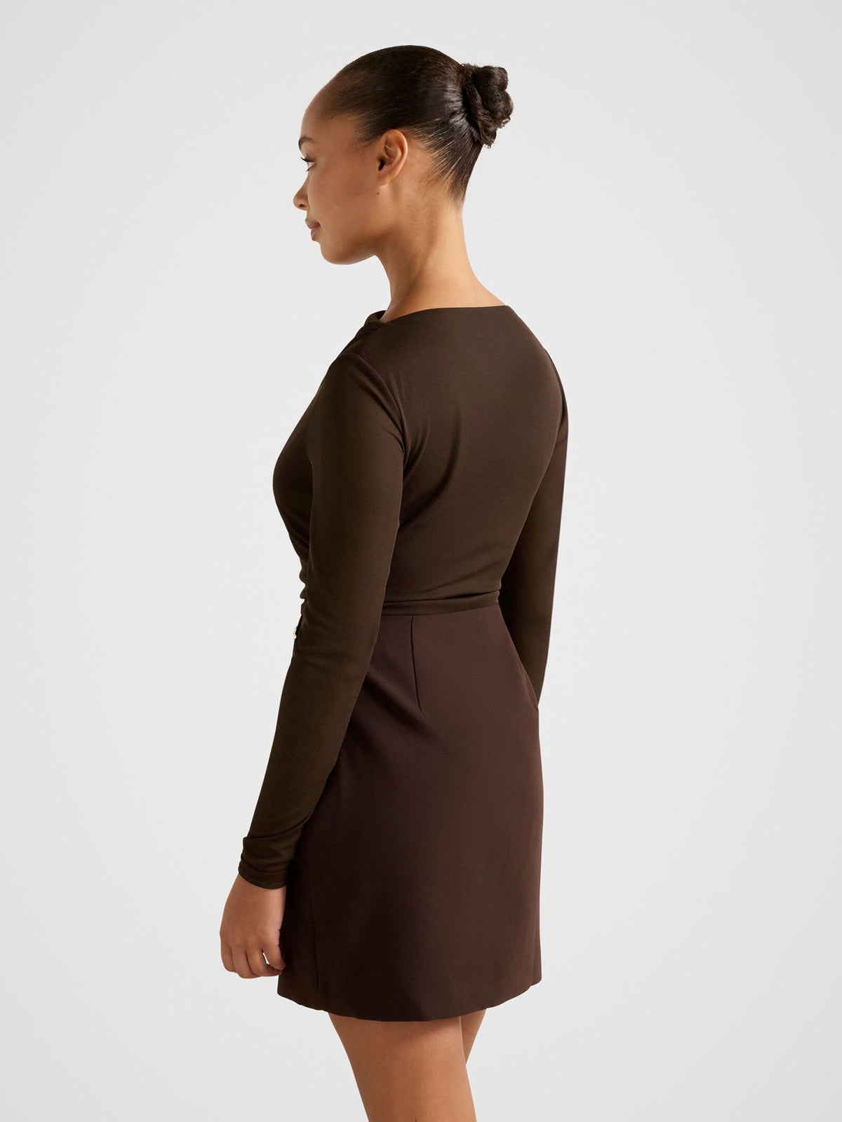 Isadora 2 in 1 Tailored Mini Dress Brown